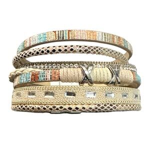 Boho Multi-Strand Cream and Pastel Wrap Bracelet
